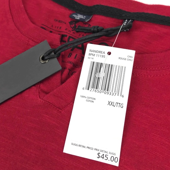 Buffalo David Bitton Red V-Neck T-Shirt XXL Sz 2XL - Picture 8 of 8